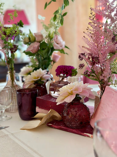 décoration florale chemin de table